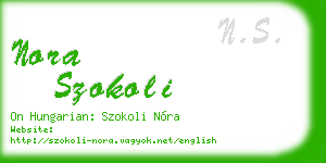 nora szokoli business card